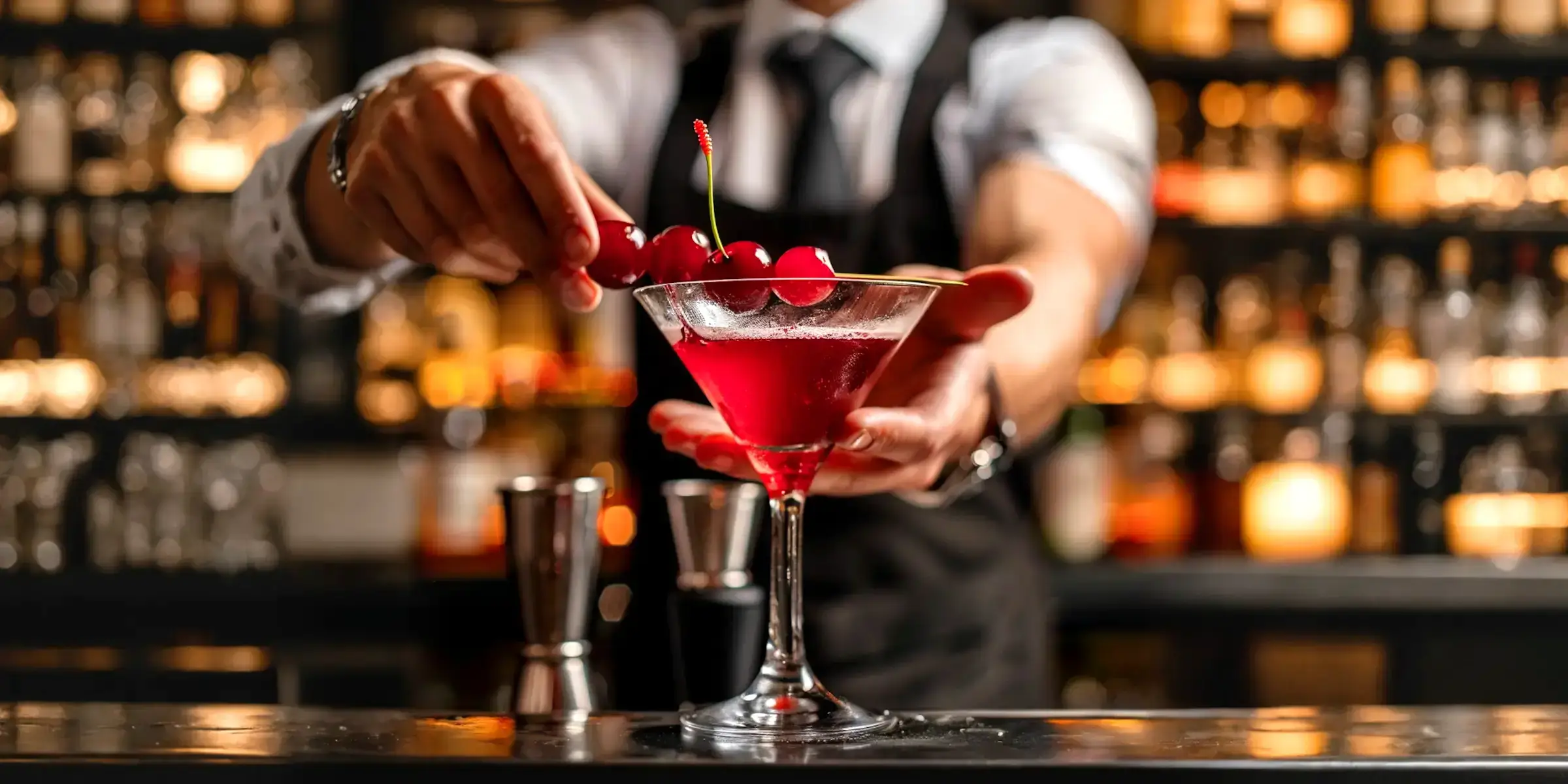 Expert Bartender Garnishing a Cocktail